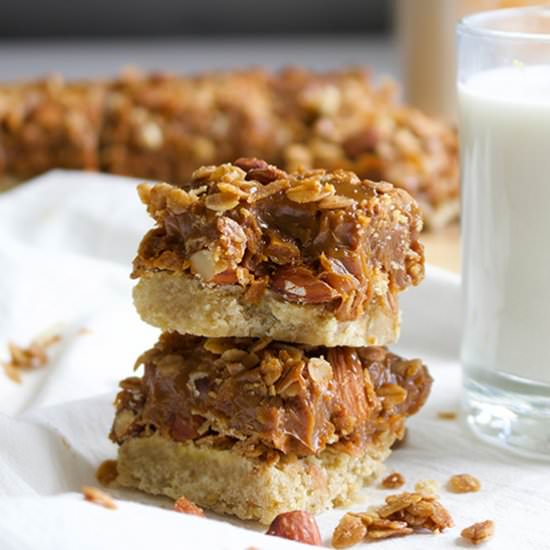 Dulce de Leche Granola Cookie Bars - Recipe photo by BatterandDough
