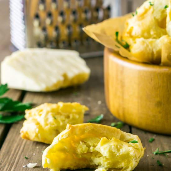 White Cheddar Gougeres - Recipe photo by Burrata and Bubbles