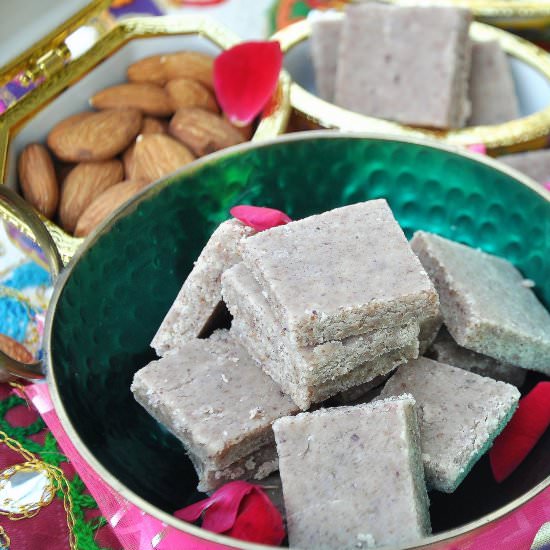 Almond and Rose Squares - Recipe photo by ChezShuchi