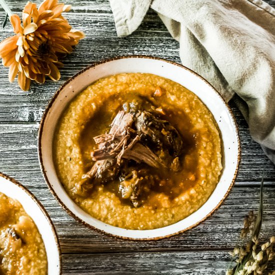 Lamb Roast and Pumpkin Sage Polenta - Recipe photo by KitchenCartographer