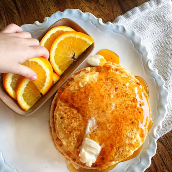 Fluffy Whole Wheat VEGAN Pancakes - Recipe photo by Megan Kerry