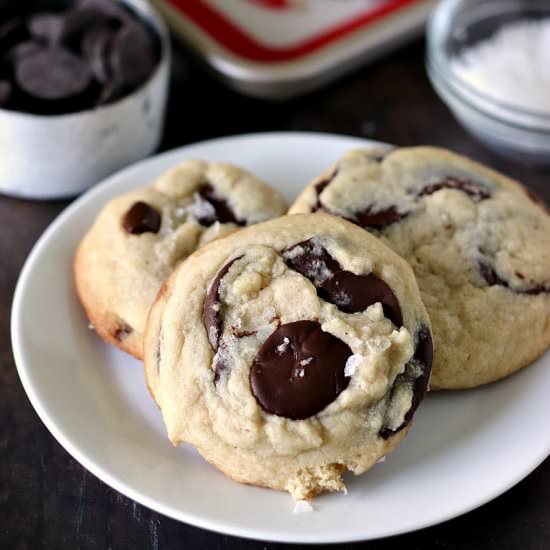 Salted Chocolate Chip Cookies - Recipe photo by persnicketyplates