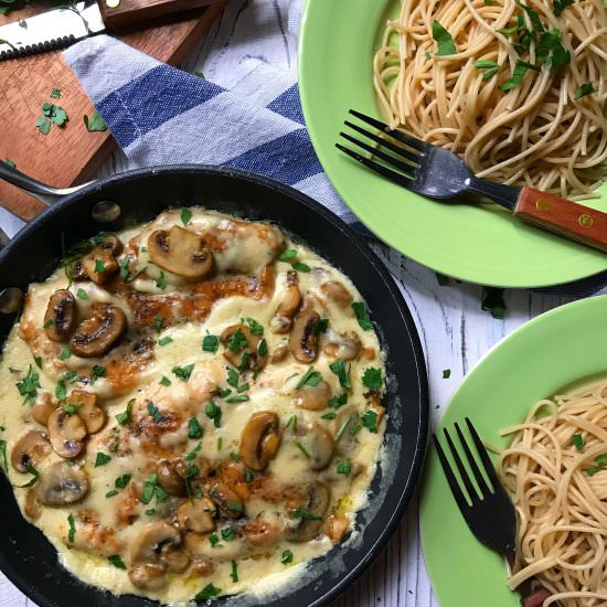 Creamy Parmesan Mushroom Chicken - Recipe photo by yummology