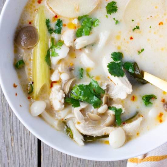 Tom Kha Gai - Recipe photo by ThaiCaliente