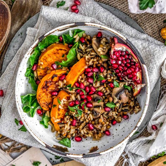 Lentil Mushroom Wild Rice Pilaf - Recipe photo by monkey and me kitchen adventures
