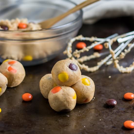 Reese's Pieces Cookie Dough Bites - Recipe photo by lemons and zest
