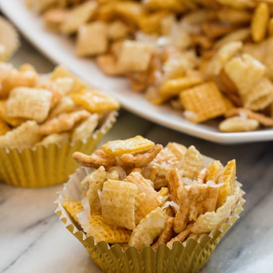 Holiday Chex Mix - Recipe photo by Devour Dinner