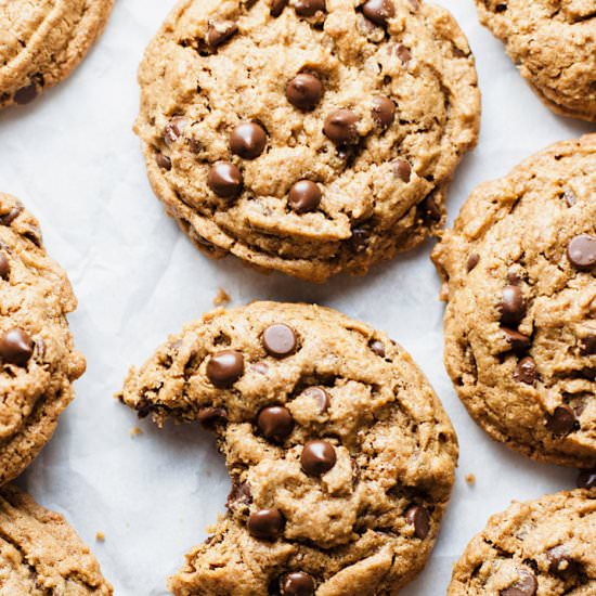 Chewy Flourless Chocolate Chip Cook - Recipe photo by asimplepalate