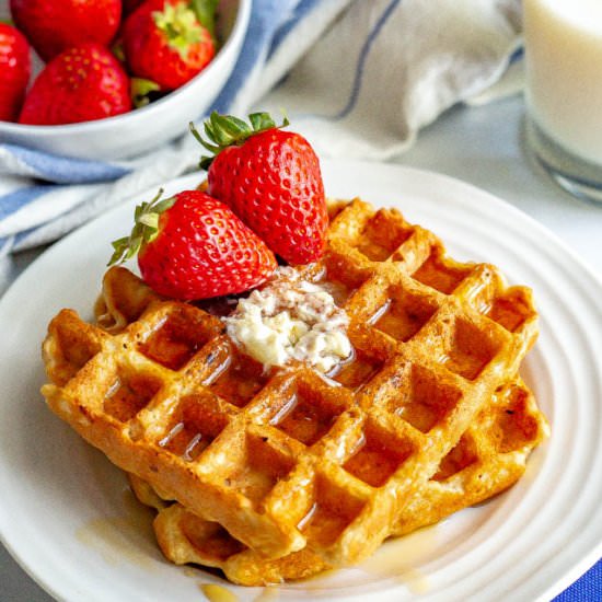 Easy whole wheat waffles - Recipe photo by Family Food on the Table