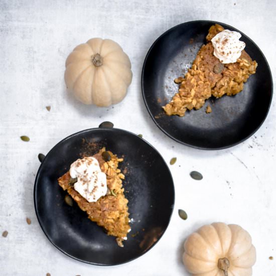 Pumpkin Pie Baked Oatmeal - Recipe photo by Sarah Gold Nutrition