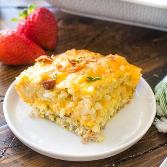 Tater Tot Breakfast Casserole - Recipe photo by julieseatsandtreats