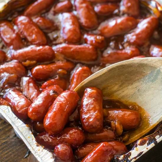 BBQ Little Smokies with Bacon - Recipe photo by gimmesomegrilling