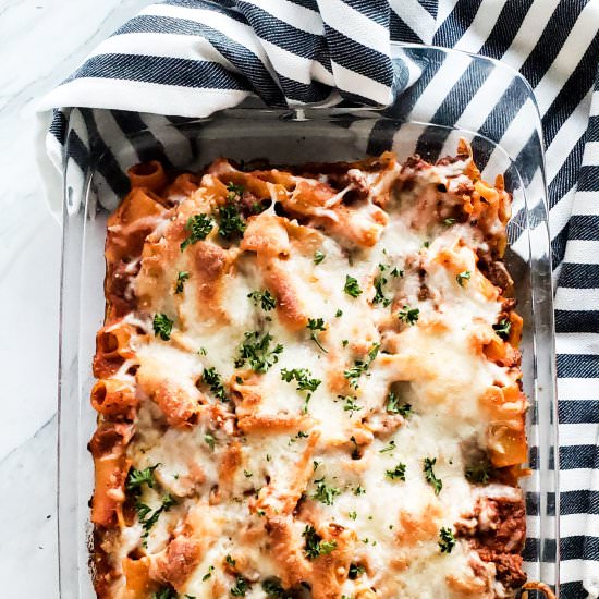 Classic Baked Mostaccioli - Recipe photo by erhardtseat