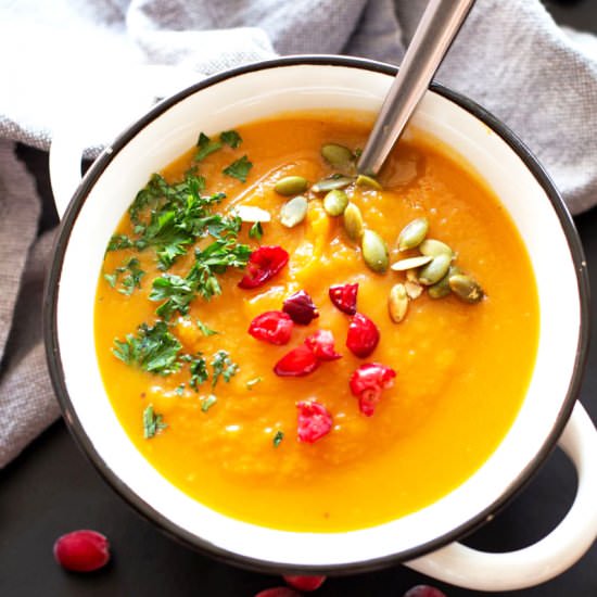 Spiced Butternut Squash Soup - Recipe photo by recipesworthrepeating