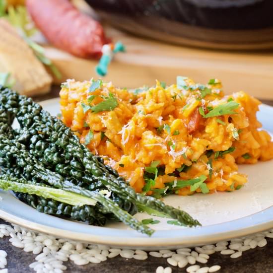 Butternut Squash & Chorizo Risotto - Recipe photo by joskitchenlarder