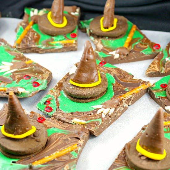 Melting Witch Chocolate Bark - Recipe photo by Food Meanderings
