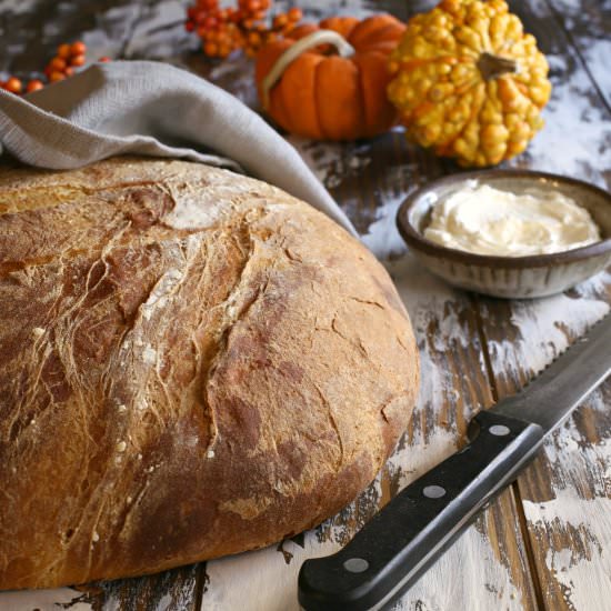 Pumpkin Boule Bread - Recipe photo by Hungry Couple