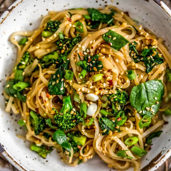 Oil Free Garlic Sticky Noodles - Recipe photo by monkey and me kitchen adventures