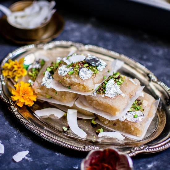 Coconut and Apple Barfi (Fudge) - Recipe photo by Gastronomic Bong