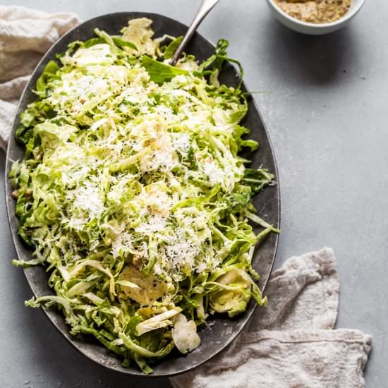 Shaved Brussels Sprouts Salad - Recipe photo by platingsandpairings