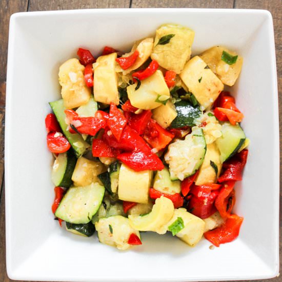 Roasted Red Pepper Zucchini Salad - Recipe photo by TheSassyRD