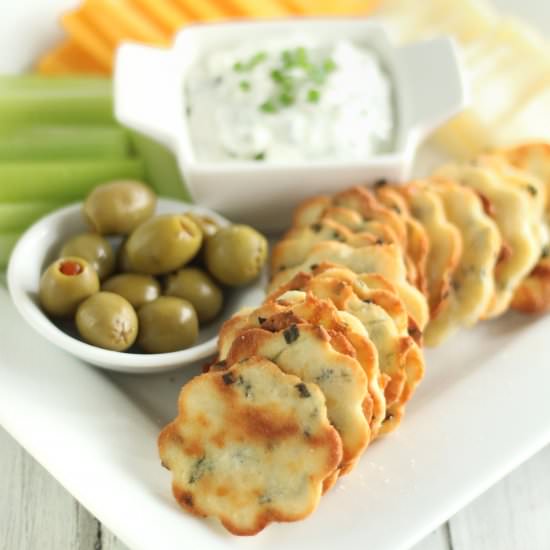 Keto Sour Cream and Chive Crackers - Recipe photo by Officially Gluten Free