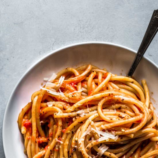 Butter Roasted Tomato Sauce - Recipe photo by platingsandpairings