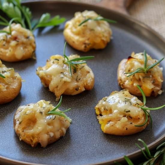 French Onion Smashed Potato Bites - Recipe photo by Give it Some Thyme