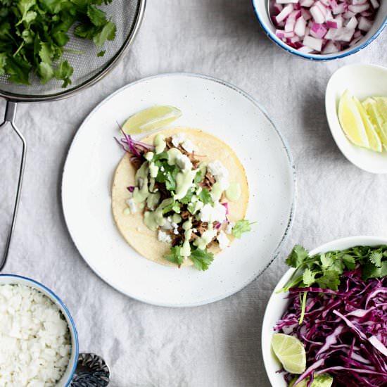 Pot Roast Tacos with Lime Crema - Recipe photo by Monday Sunday Kitchen