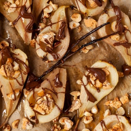 Honey Baked Pears with Chocolate - Recipe photo by littlesugarsnaps
