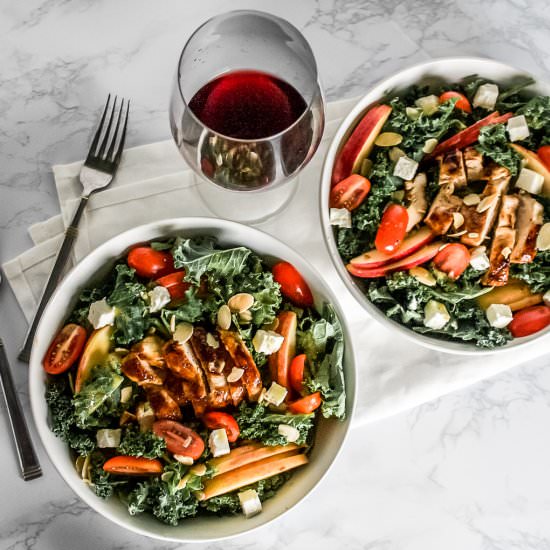 Maple Glazed Chicken and Kale Salad - Recipe photo by KitchenCartographer