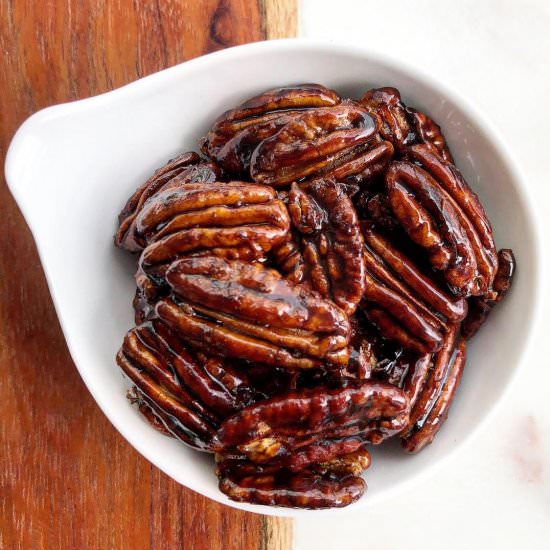 candied pumpkin spice pecans - Recipe photo by Jackie Newgent