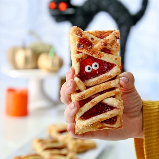 Raspberry Mummy Hand Pies - Recipe photo by chef julie yoon