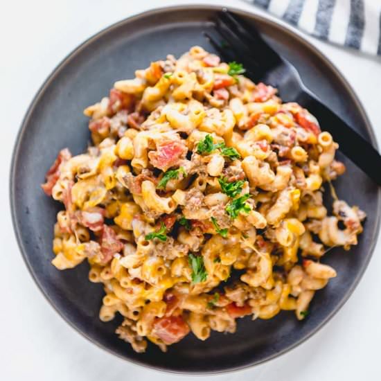 Creamy Taco Pasta - Recipe photo by loveyourbodywell