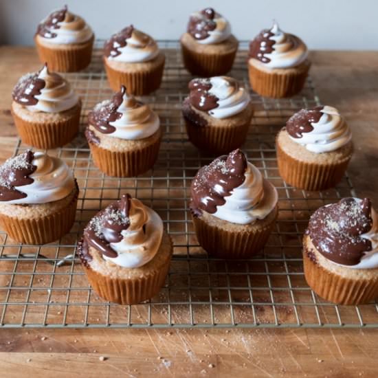 S'mores Cupcakes - Recipe photo by DomesticBatchAsh