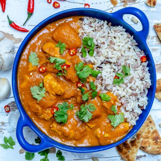 Creamy Pumpkin Chicken Curry Recipe - Recipe photo by Blondelish.com