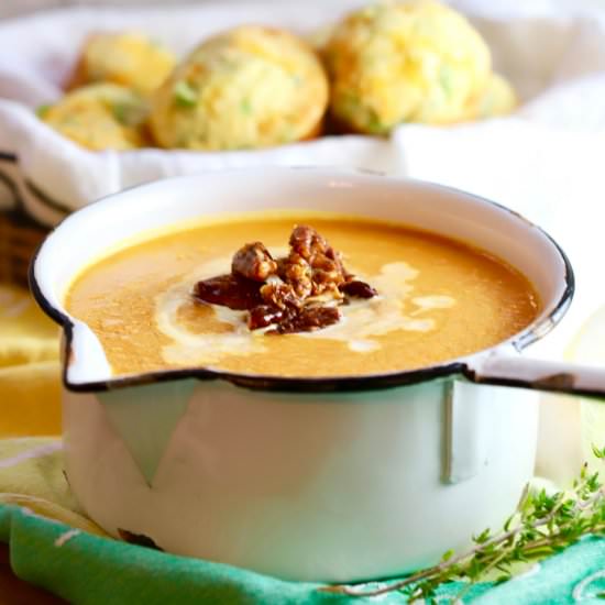 Creamy Southern Sweet Potato Soup - Recipe photo by Grits and Pinecones