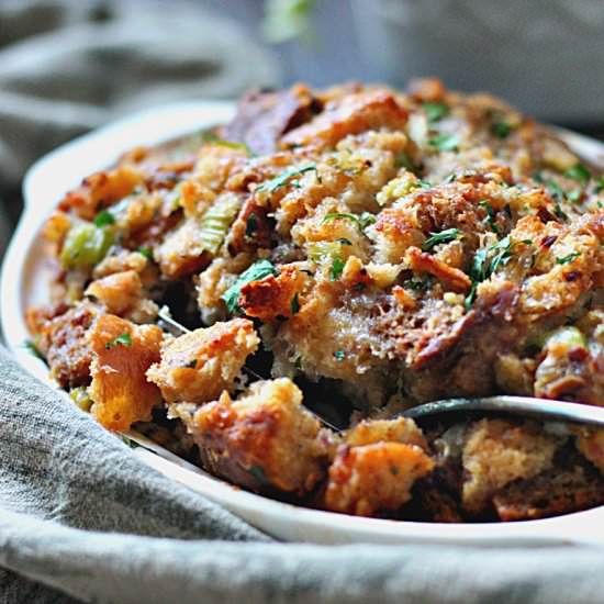Traditional Bread Sausage Stuffing - Recipe photo by agoudalife