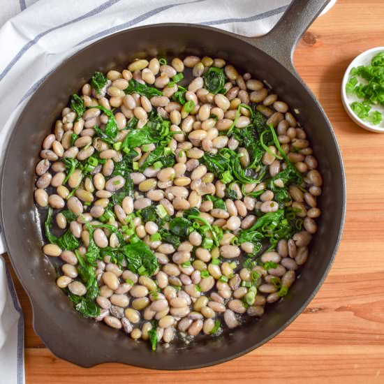 Cranberry Beans and Greens - Recipe photo by forwardeats
