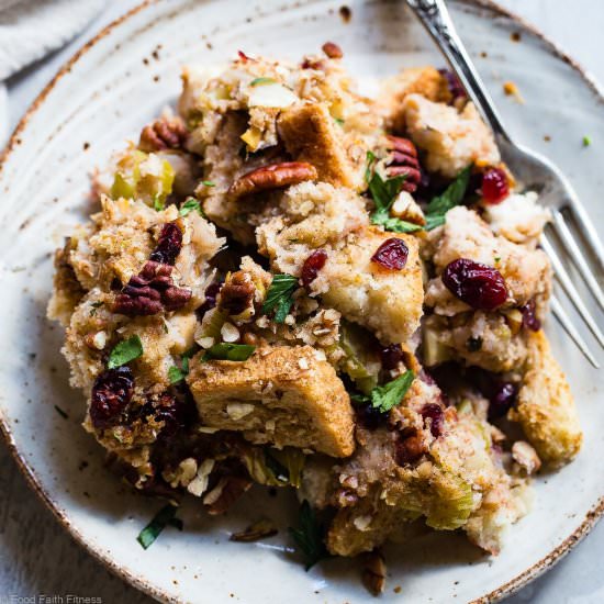 Harvest Gluten Free Vegan Stuffing - Recipe photo by foodfaithfitness