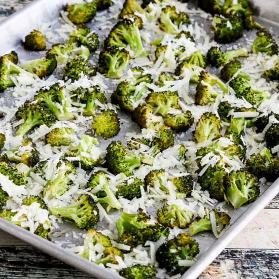 Roasted Broccoli Lemon Pecorino - Recipe photo by kalynskitchen