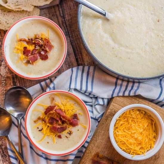 Creamy Cauliflower Cheese Soup - Recipe photo by homeandplate