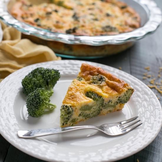 Crustless Broccoli Cheddar Quiche - Recipe photo by littlebitrecipes