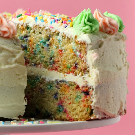 Vegan Funfetti Cake - Recipe photo by lovingitvegan