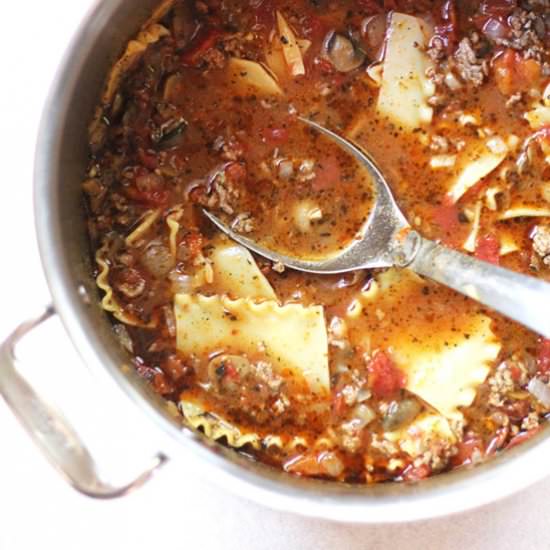One Pot Lasagna Soup - Recipe photo by suebeehomemaker