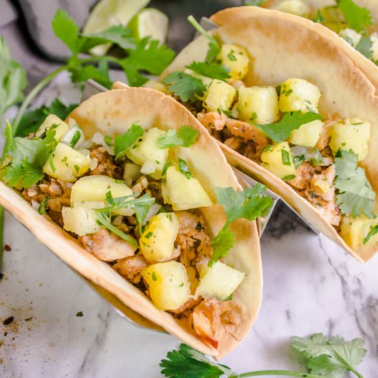 Crispy Jerk Fish Tacos - Recipe photo by More Than You Can Chew