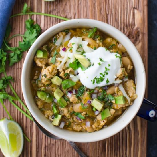 Simple Turkey Chili with Tomatillos - Recipe photo by garlic and zest