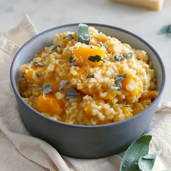 Butternut Squash Brown Rice Risotto - Recipe photo by its_a_vegworld_afterall