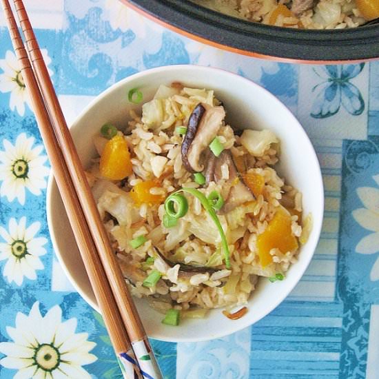 One-Pot Pumpkin Mushroom Rice - Recipe photo by escapetofood