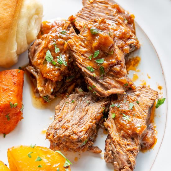 Oven-Braised Pot Roast - Recipe photo by Savingroomfordessert